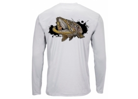 Simms Solar Tech Tee Brown Trout Sterling 