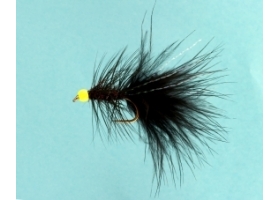 Woolly Bugger Black Chartreuse Head - czarna pijawka puchowiec