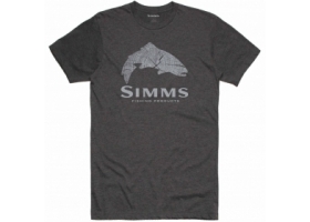 Simms Wood Trout Fill T-Shirt Charcoal Heather