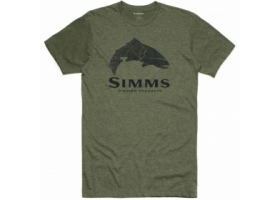 Simms Wood Trout Fill T-Shirt Military Heather