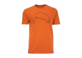 Simms Trout Outline T-Shirt Adobe Heather