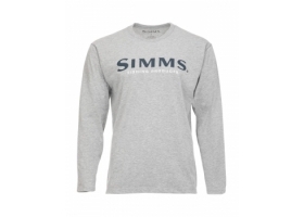 Simms Logo Shirt LS Grey Heather