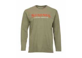 Simms Logo Shirt LS Military Heather