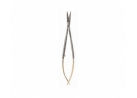 Dr Slick Spring Iris Scissor 4″, Gold Handles, Straight